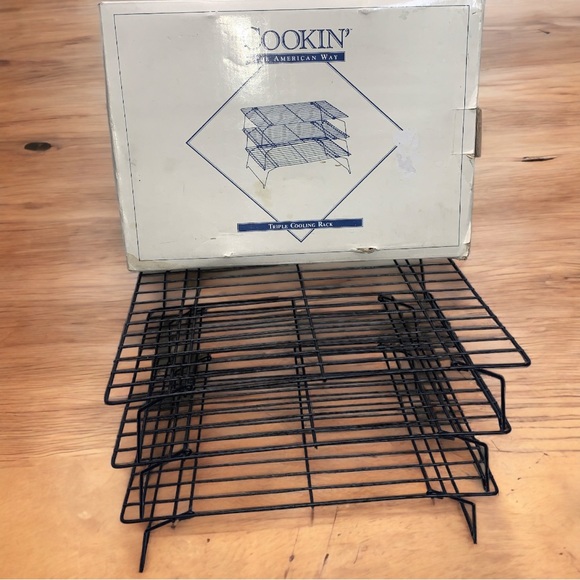 Cookin The American Way Triple stackable cooling racks vintage black used - Picture 1 of 12